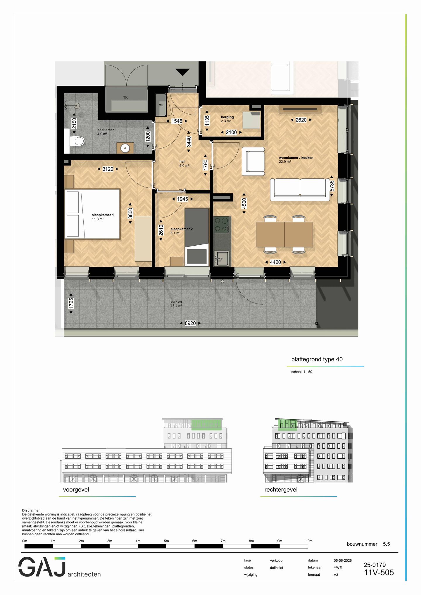 Foto 1 van Drie kamer appartement (Bouwnr. 59)