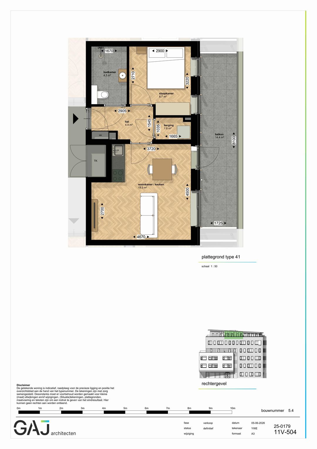 Foto 1 van Twee kamer appartement (Bouwnr. 60)