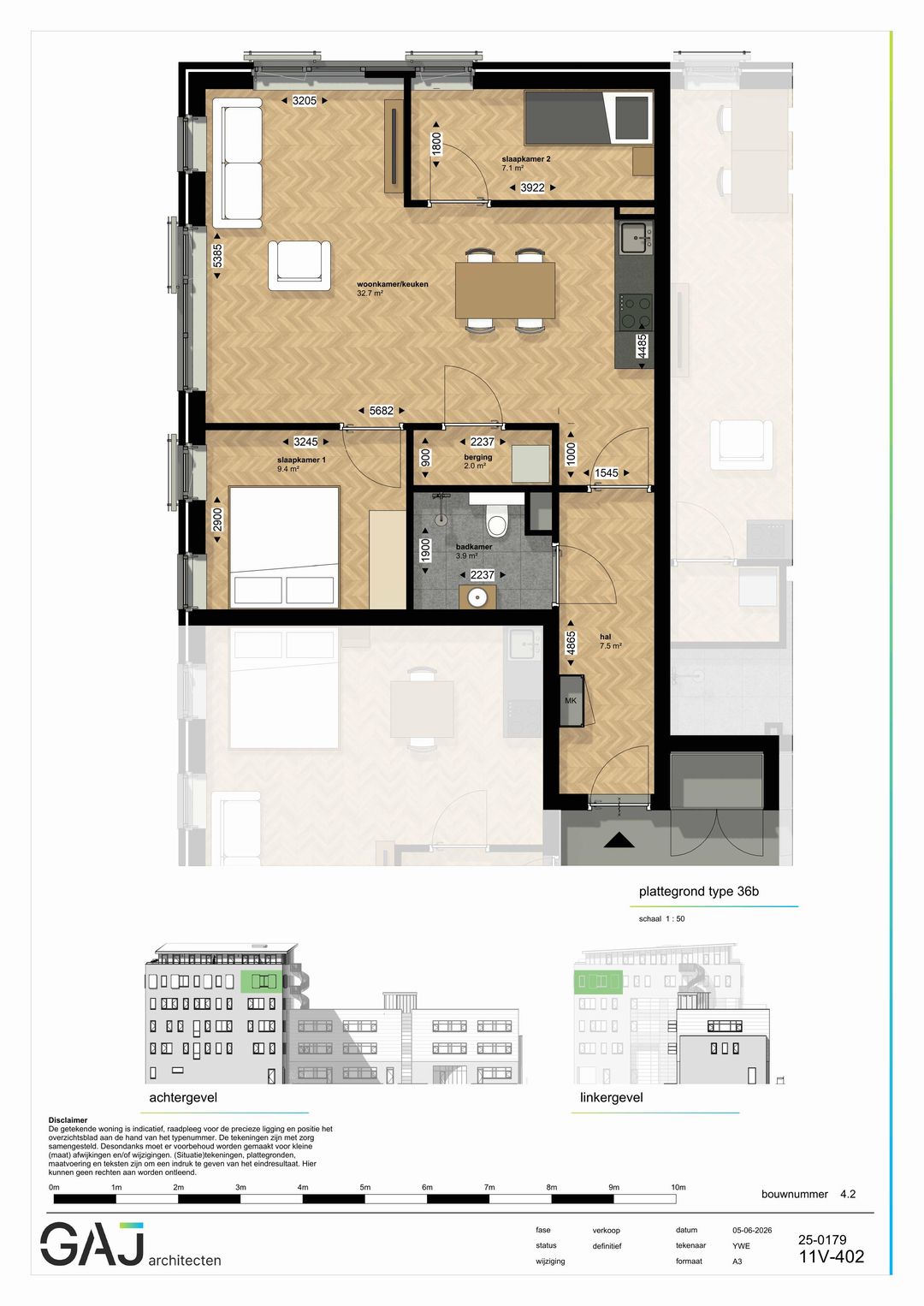Foto 1 van Drie kamer appartement (Bouwnr. 56)