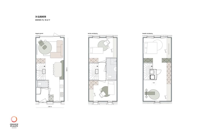 Foto 5 van Drielaagse tussenwoning 4.2m breed (Bouwnr. Bwnr.16)