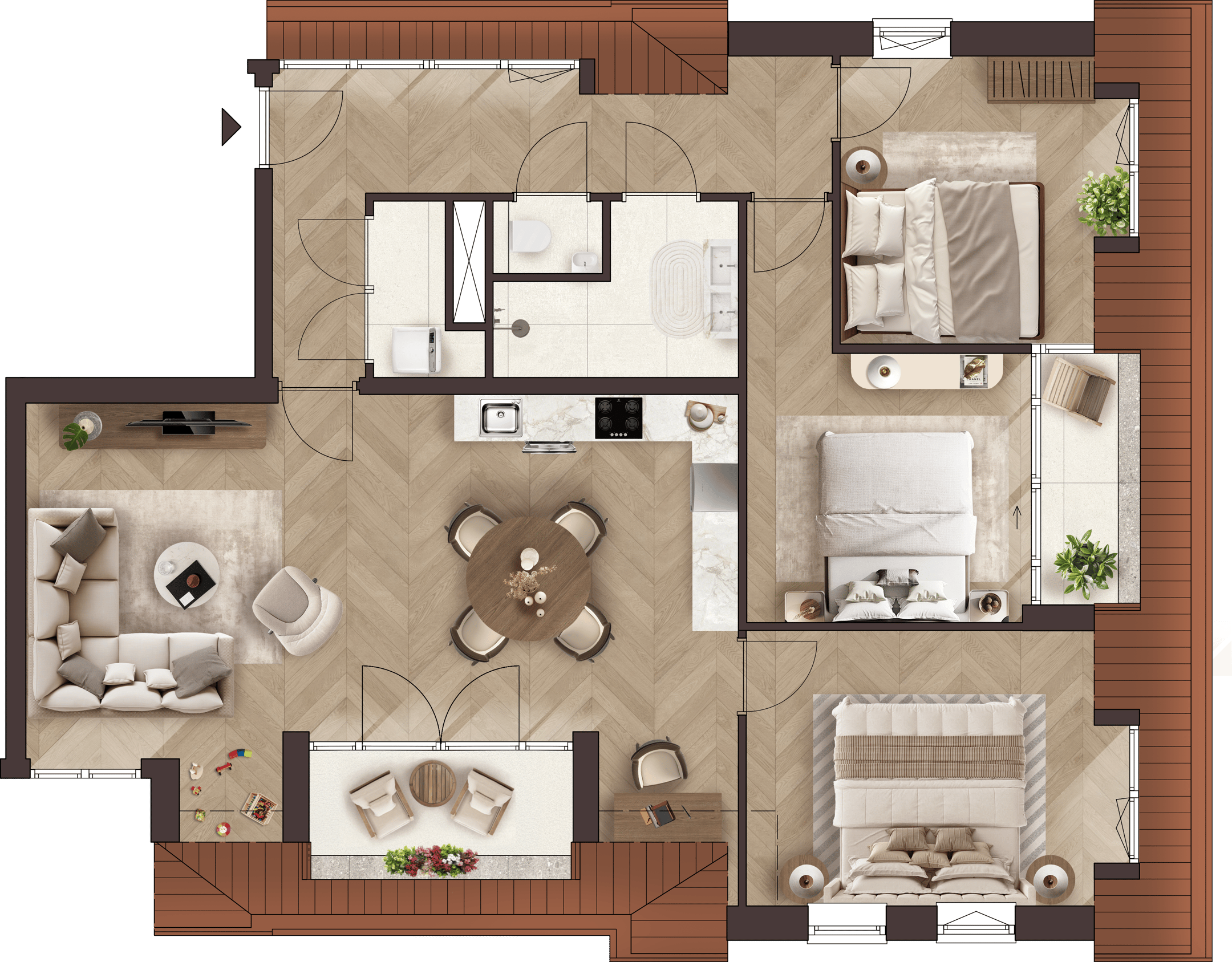 Foto 3 van 3-kamerappartement (Bouwnr. 4)