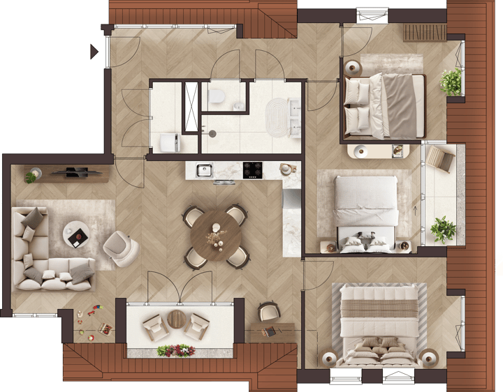 Foto 3 van 3-kamerappartement (Bouwnr. 4)
