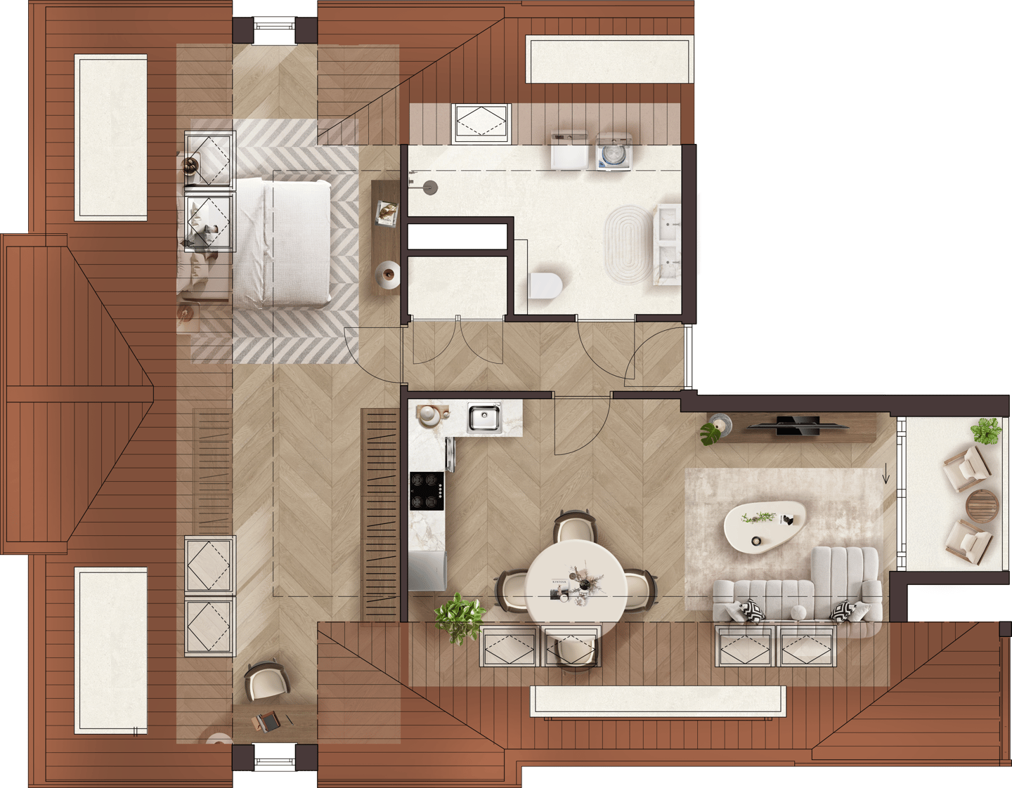 Foto 1 van 2-kamerappartement (Bouwnr. 5)
