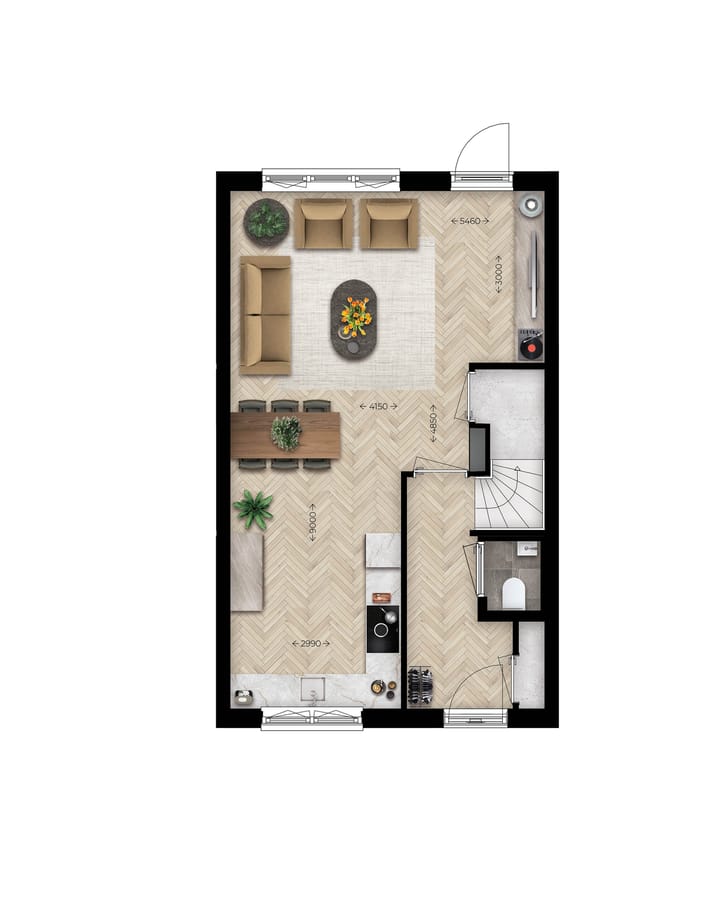 Foto 2 van Tussenwoning type C (Bouwnr. 14)