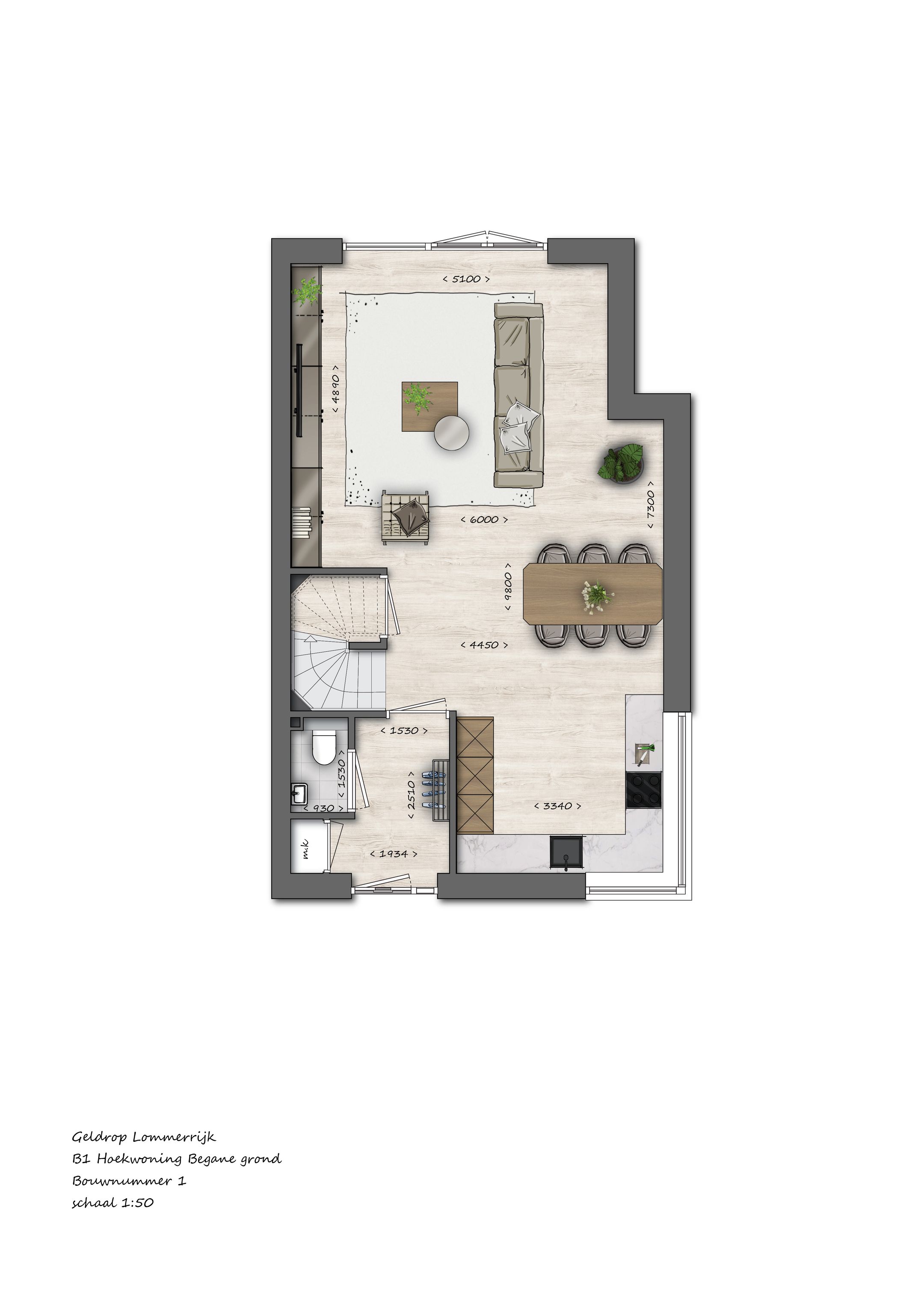 Foto 9 van 1 | Type B1 | Hoekwoning | Lommerrijk (Bouwnr. 1)