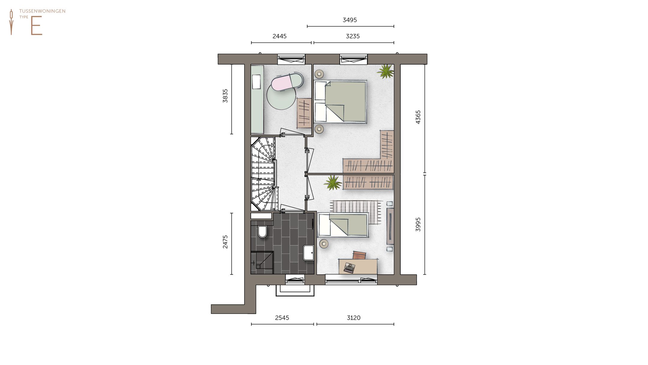 Foto 3 van Tussenwoning (Bouwnr. 6)