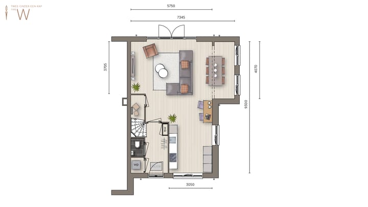Foto 2 van Twee-onder-een-kapwoning type 1 (Bouwnr. 49)