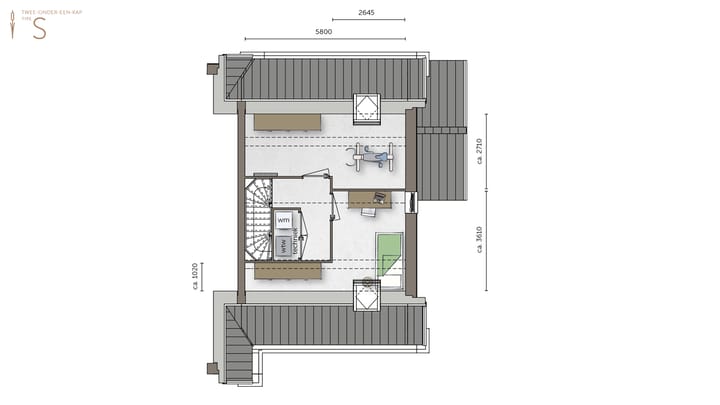 Foto 4 van Twee-onder-een-kapwoning type 1 (Bouwnr. 44)