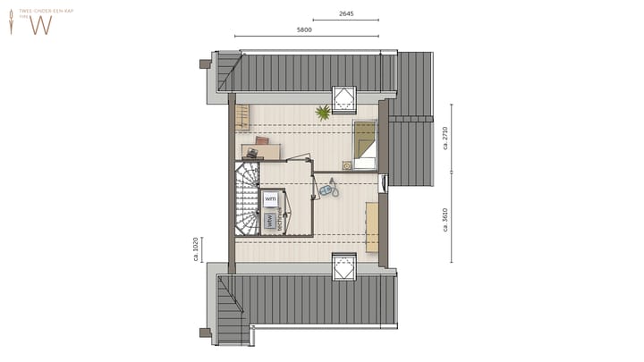 Foto 4 van Twee-onder-een-kapwoning type 1 (Bouwnr. 48)
