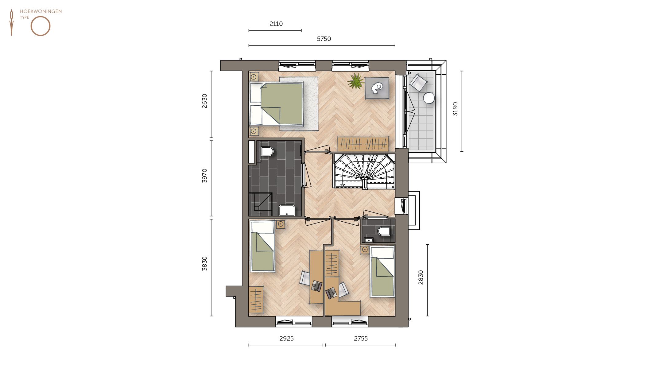 Photo 3 of Hoekwoning type 2 (Bouwnr. 40)