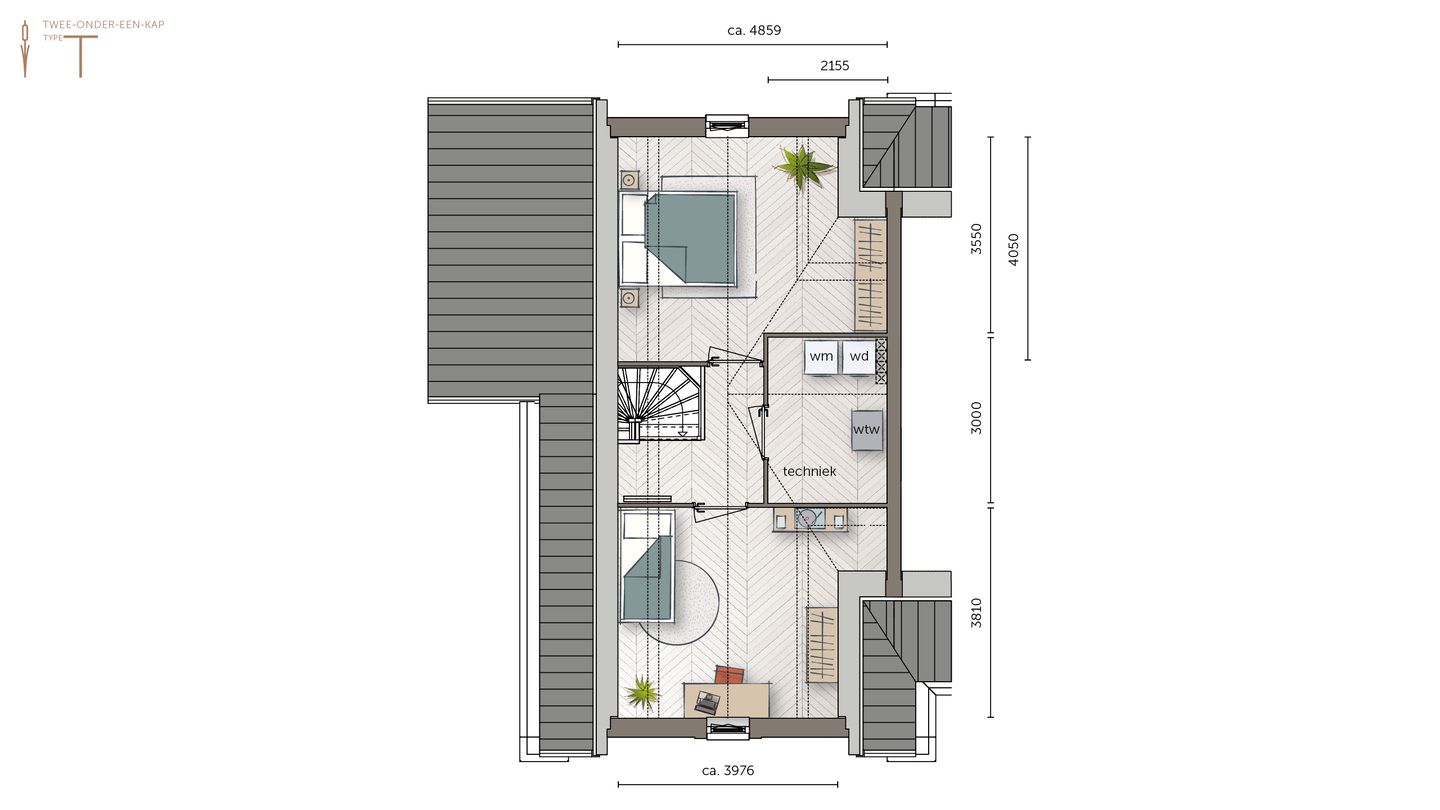 Photo 4 of Twee-onder-een-kapwoning type 2 (Bouwnr. 45)