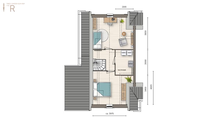 Foto 4 van Twee-onder-een-kapwoning type 2 (Bouwnr. 43)