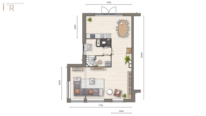 Foto 2 van Twee-onder-een-kapwoning type 2 (Bouwnr. 43)