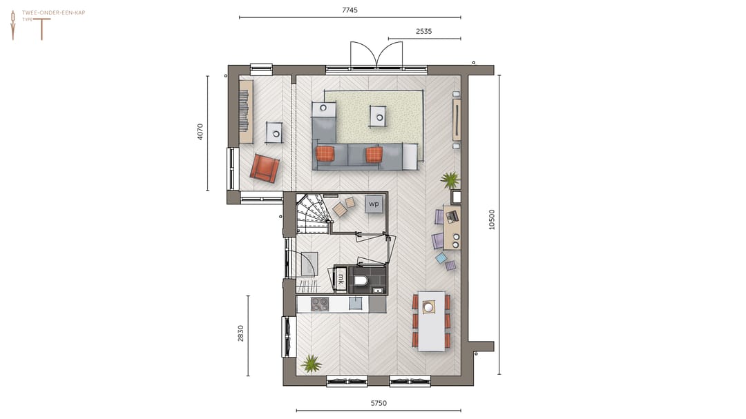 Photo 2 of Twee-onder-een-kapwoning type 2 (Bouwnr. 45)