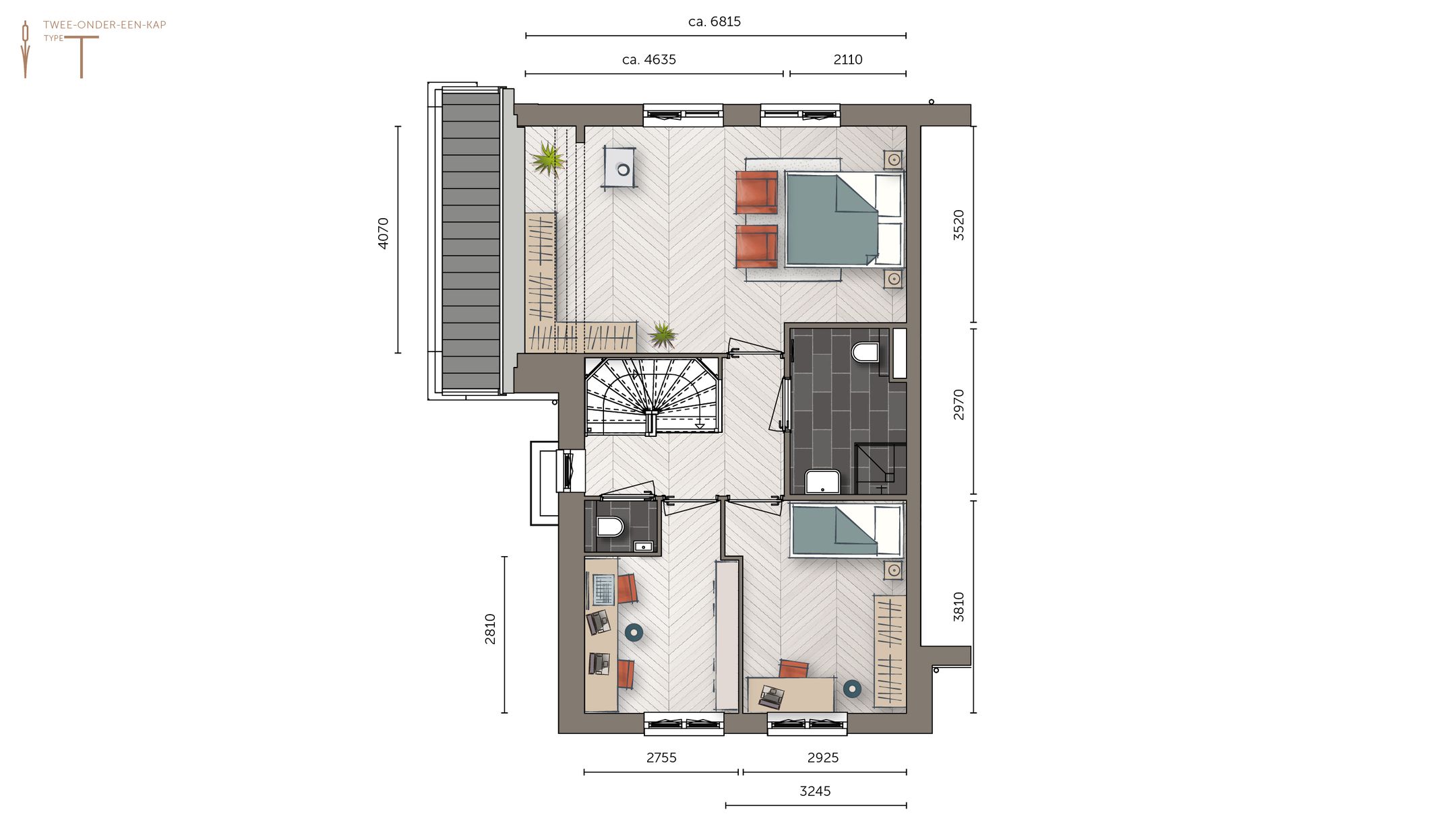 Photo 3 of Twee-onder-een-kapwoning type 2 (Bouwnr. 45)