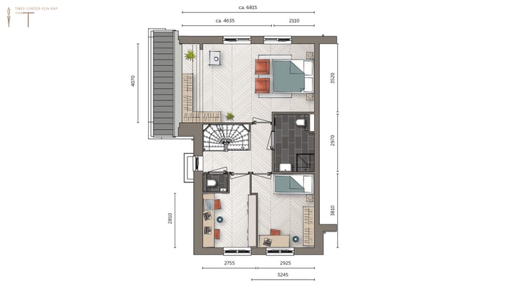 Foto 3 van Twee-onder-een-kapwoning type 2 (Bouwnr. 45)