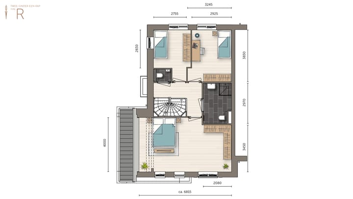 Foto 3 van Twee-onder-een-kapwoning type 2 (Bouwnr. 43)