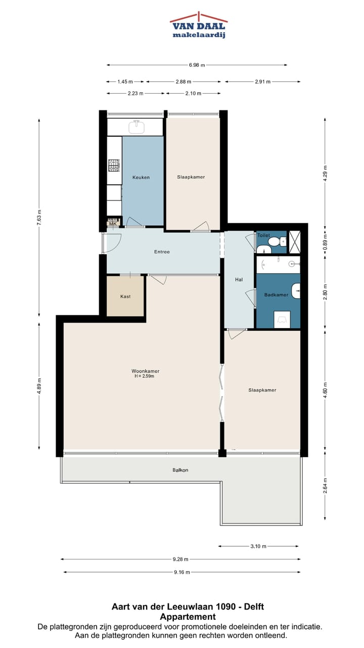 Appartement te koop: Aart van der Leeuwlaan 1090, Delft