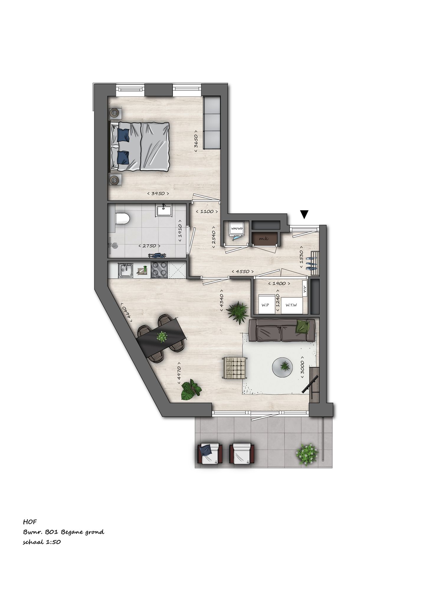 Foto 4 van B01 | 2-kamer appartement | Hofstraat (Bouwnr. 1)