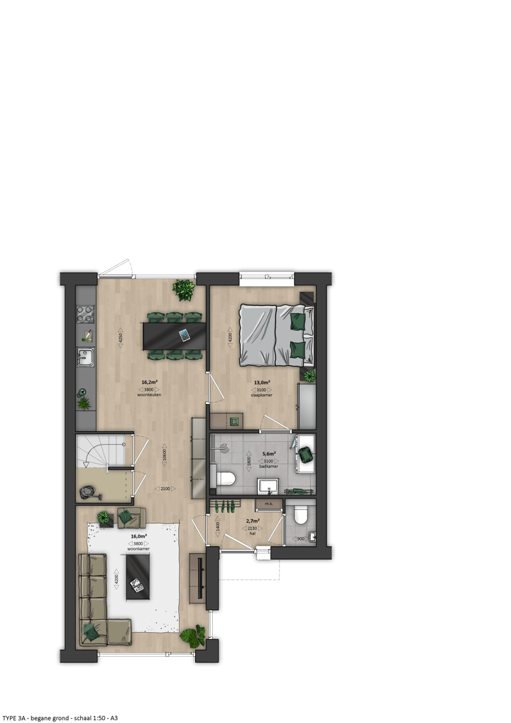 Foto 4 van Verdieping - tussenwoning (type 3C) (Bouwnr. 345)