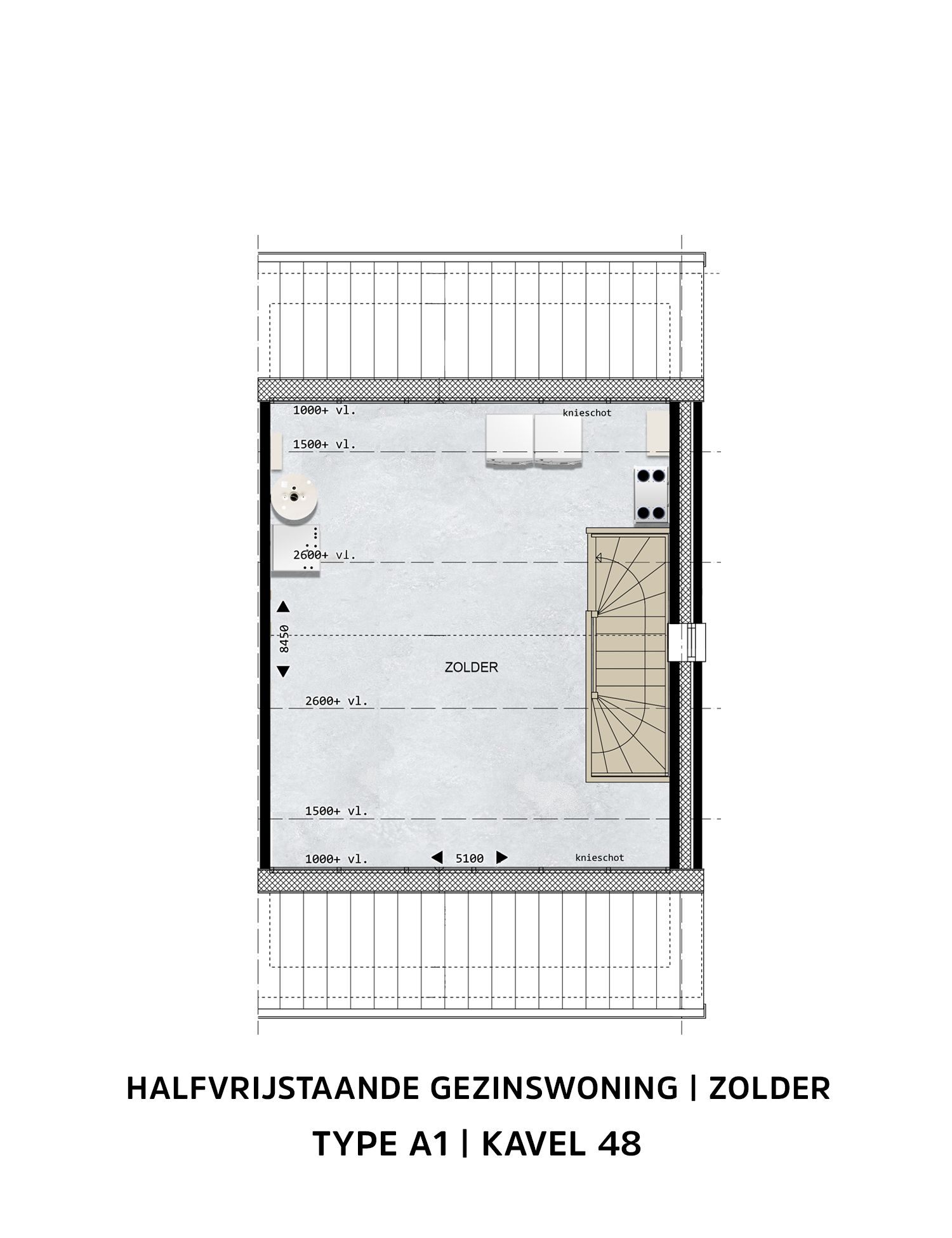 Foto 9 van Halfvrijstaande gezinswoningen Type A1 (Bouwnr. 48)