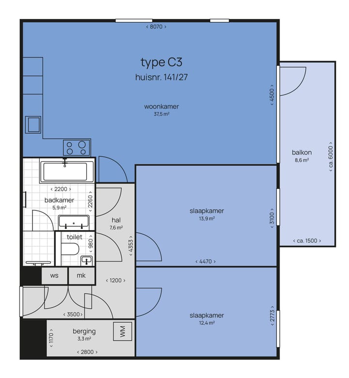 Appartement te huur: Friesestraatweg 141-27, Groningen