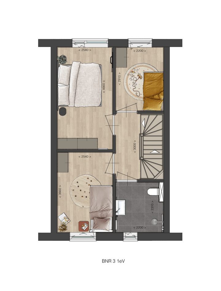 Foto 4 van Tussenwoning (Bouwnr. 4)