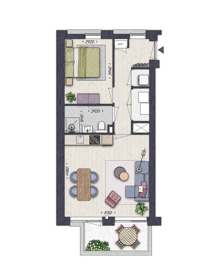 Foto 3 van Hoek appartement (Bouwnr. 270)