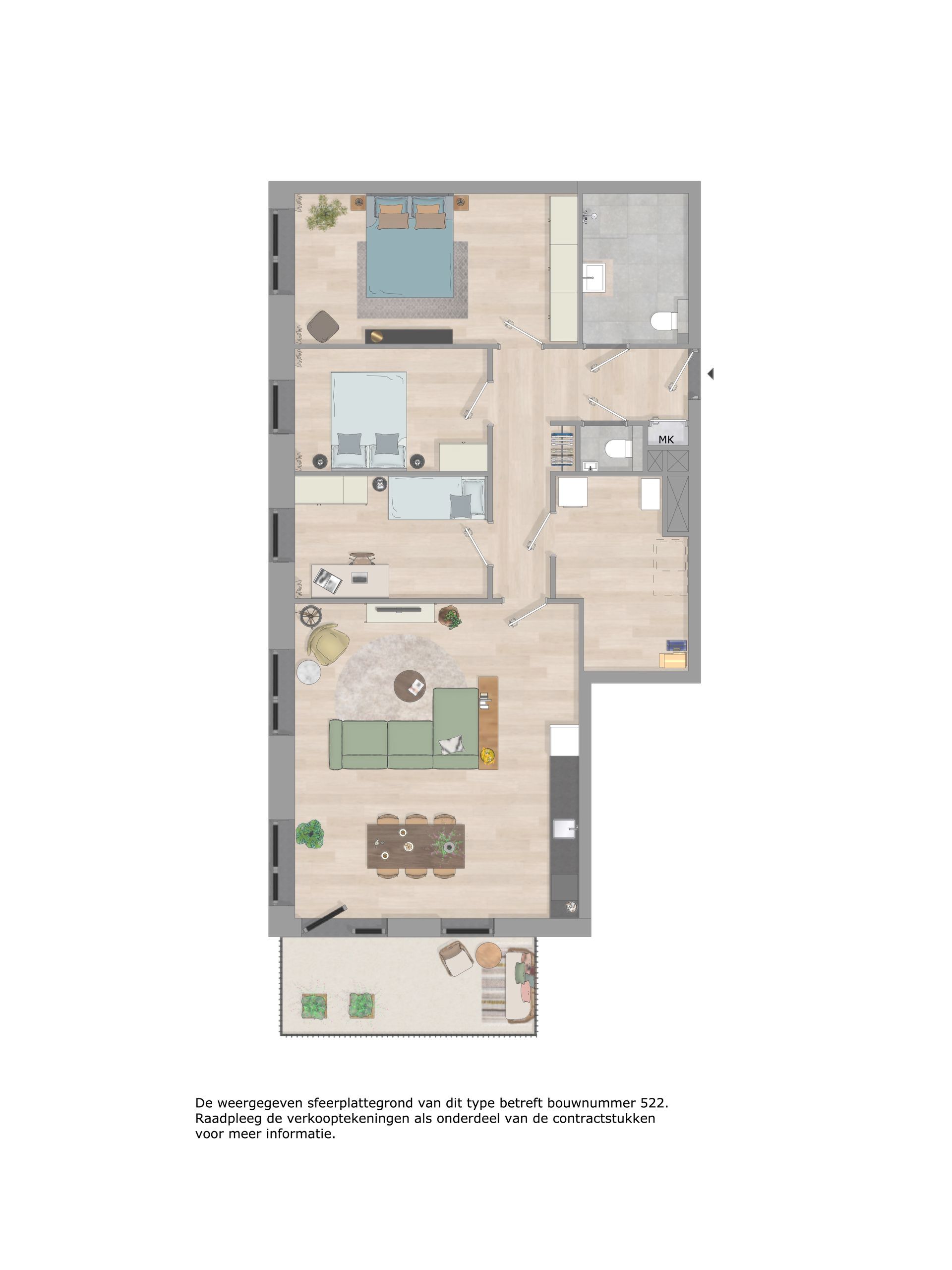 Appartement XL - De Baak (Bouwnr. 522)  false