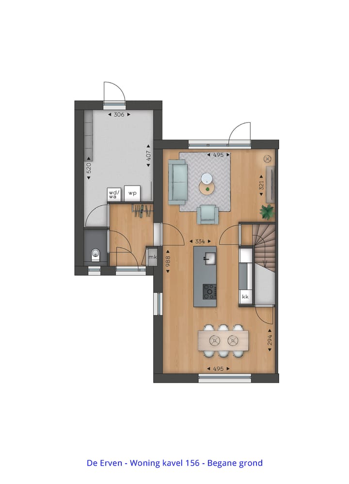 Foto 4 van Twee-onder-een-kapwoning (Type 2) (Bouwnr. 155)