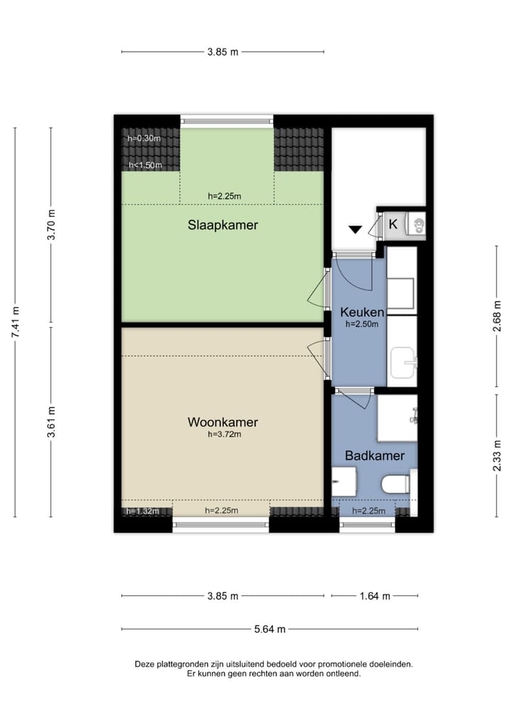 Studio te koop: Het Bat 23D, Maastricht