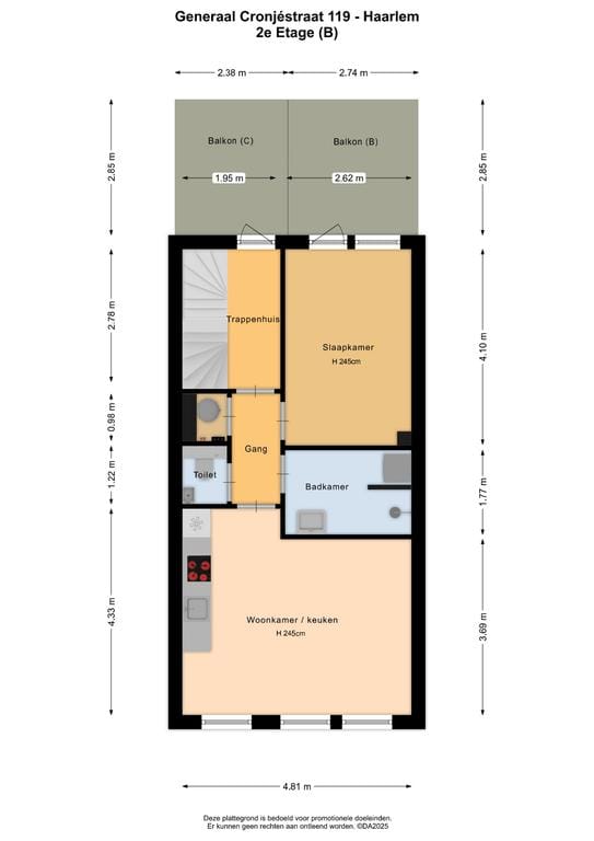 Appartement te huur: Generaal Cronjéstraat 119B, Haarlem