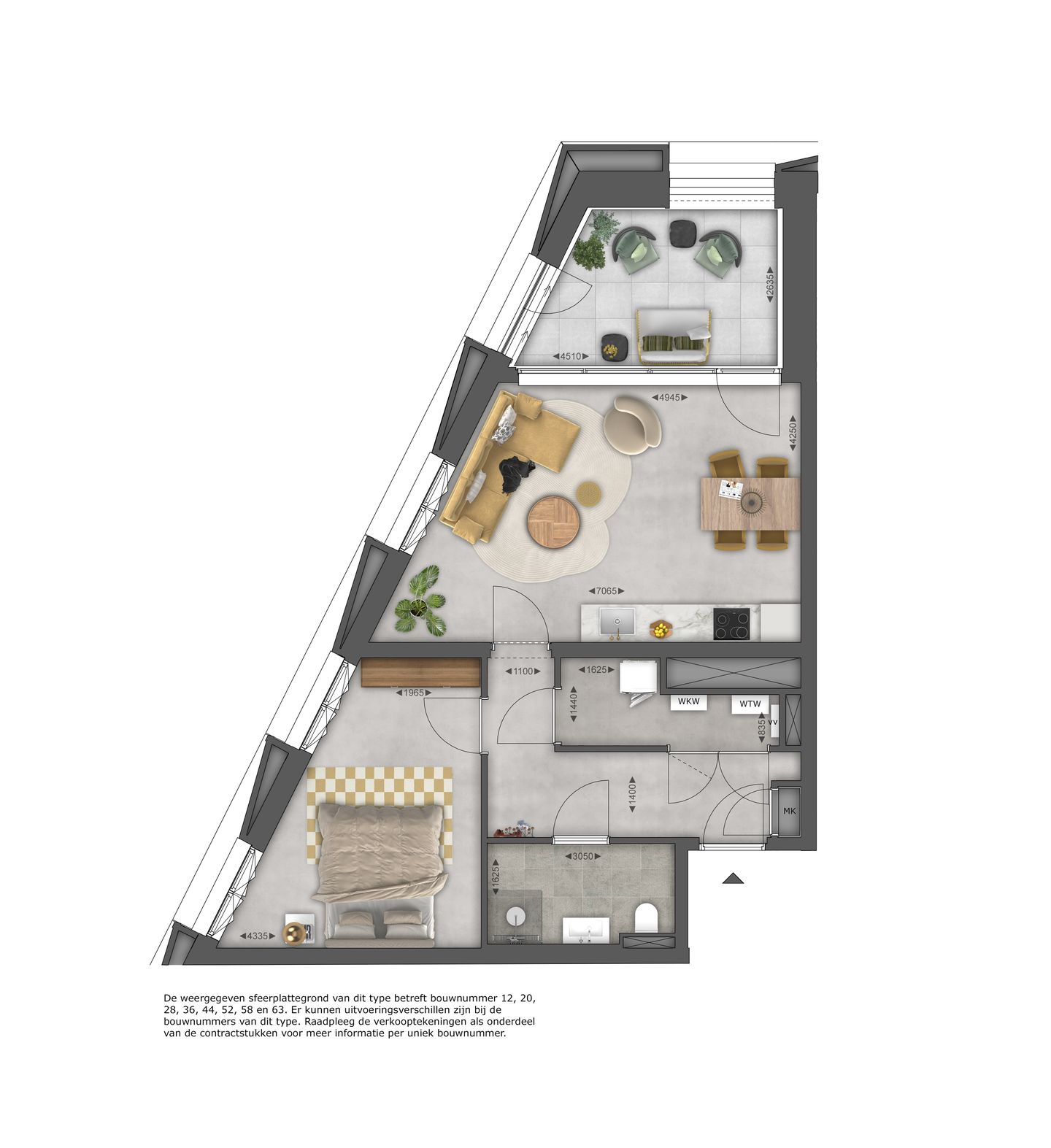 Foto 10 van 2-kamer appartement L (Bouwnr. 20)