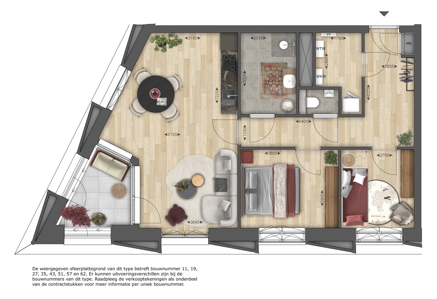 Foto 10 van 3-kamer appartement L (Bouwnr. 57)