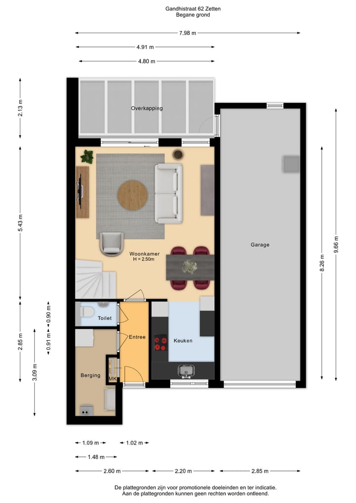 Tussenwoning te koop: Gandhistraat 62, Zetten