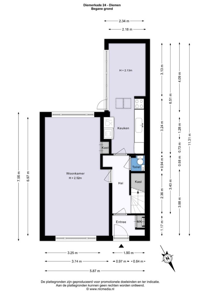 Tussenwoning te koop: Diemerkade 24, Diemen