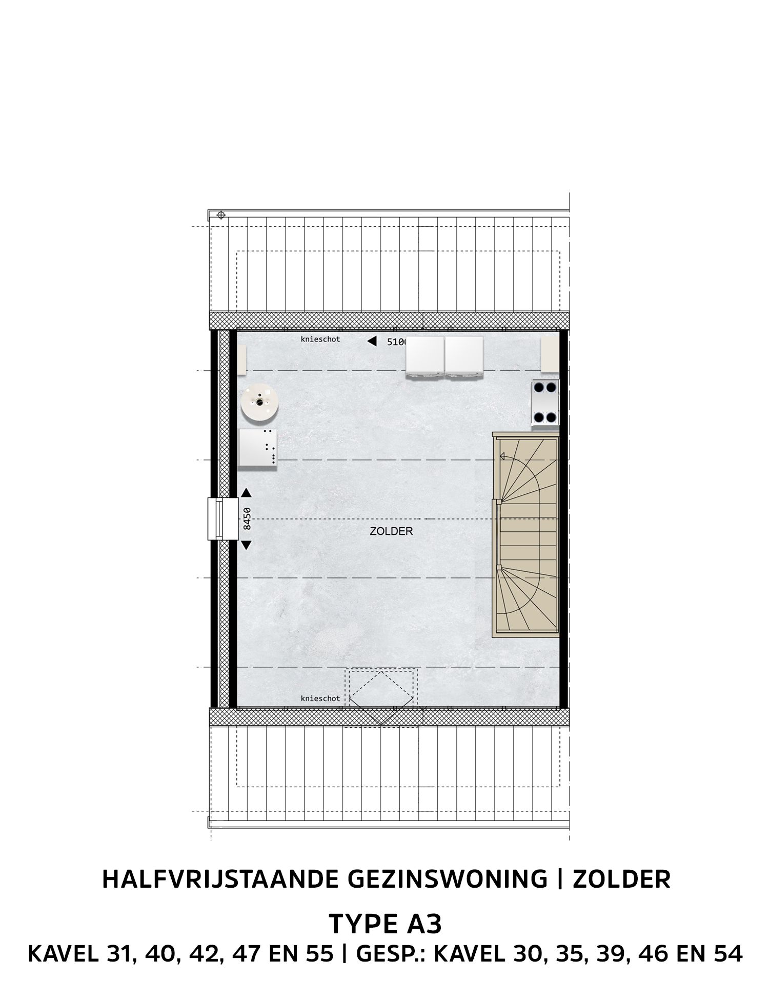 Foto 9 van Halfvrijstaande gezinswoningen Type A3 (Bouwnr. 54)