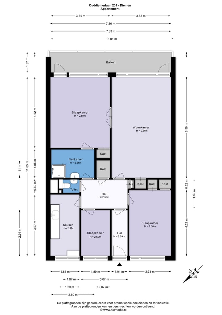 Appartement te koop: Ouddiemerlaan 231, Diemen