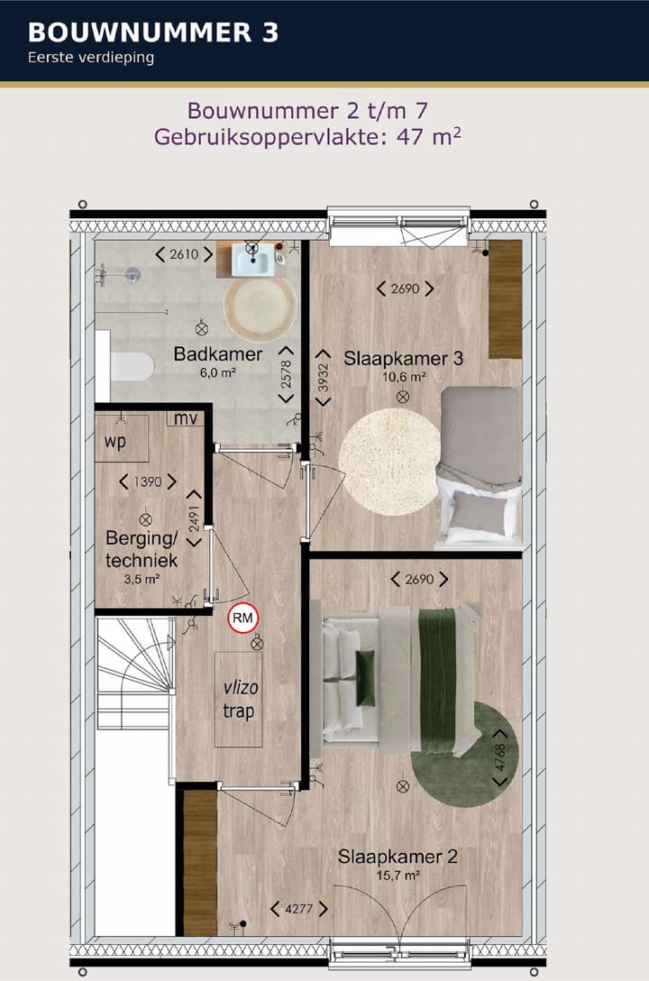 Foto 5 van Tussenwoning (Bouwnr. 3)