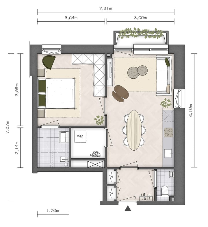 Foto 5 van Stadsappartement XS (Bouwnr. 3.7)