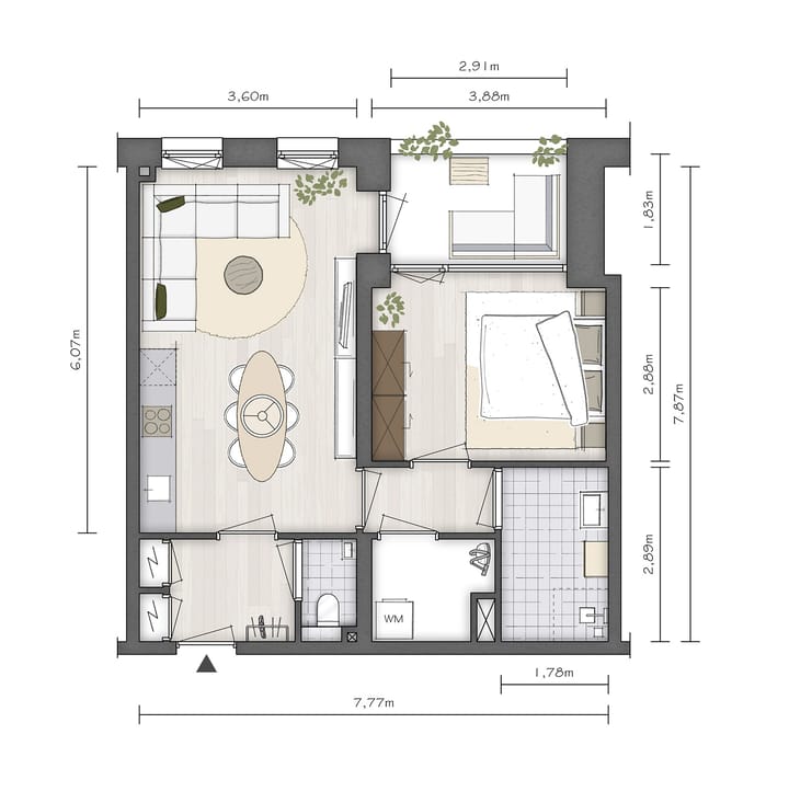 Foto 5 van Stadsappartement XS (Bouwnr. 2.11)