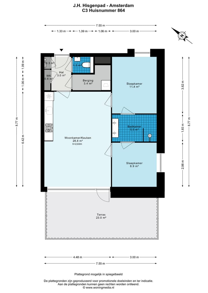 Appartement te huur: J.H. Hisgenpad 864, Amsterdam