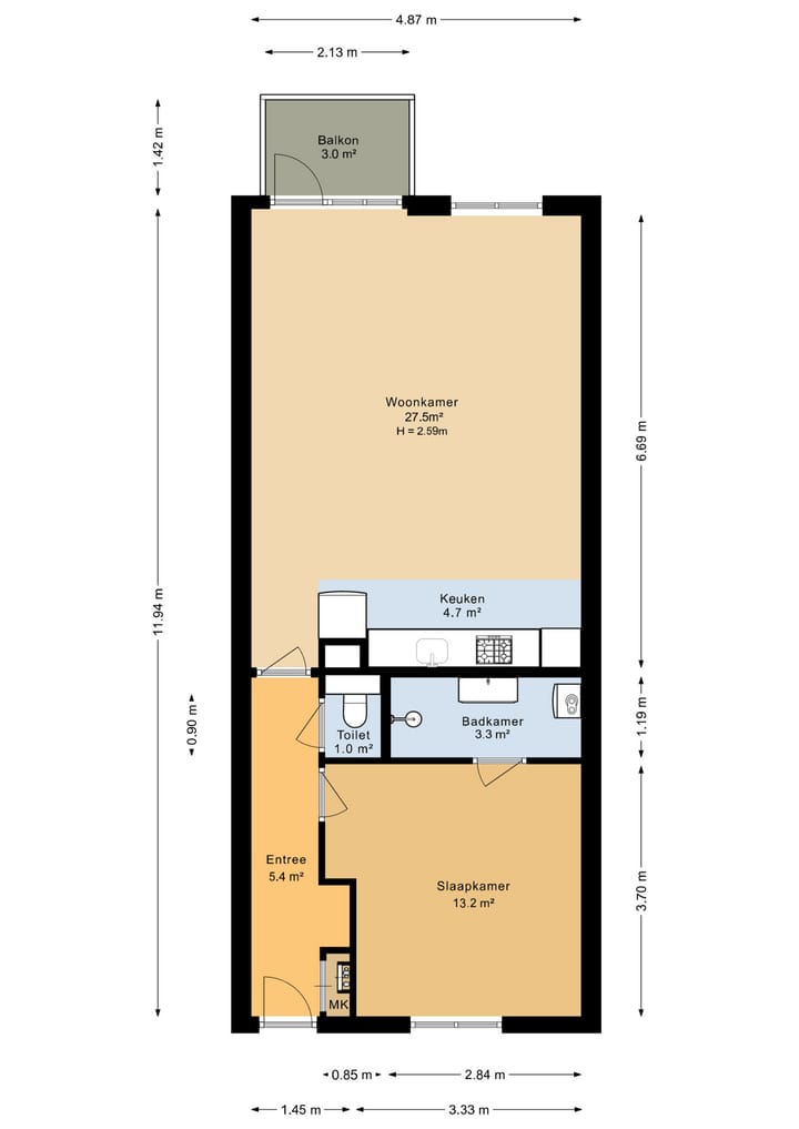 Appartement te koop: Aggemastate 34, Leeuwarden