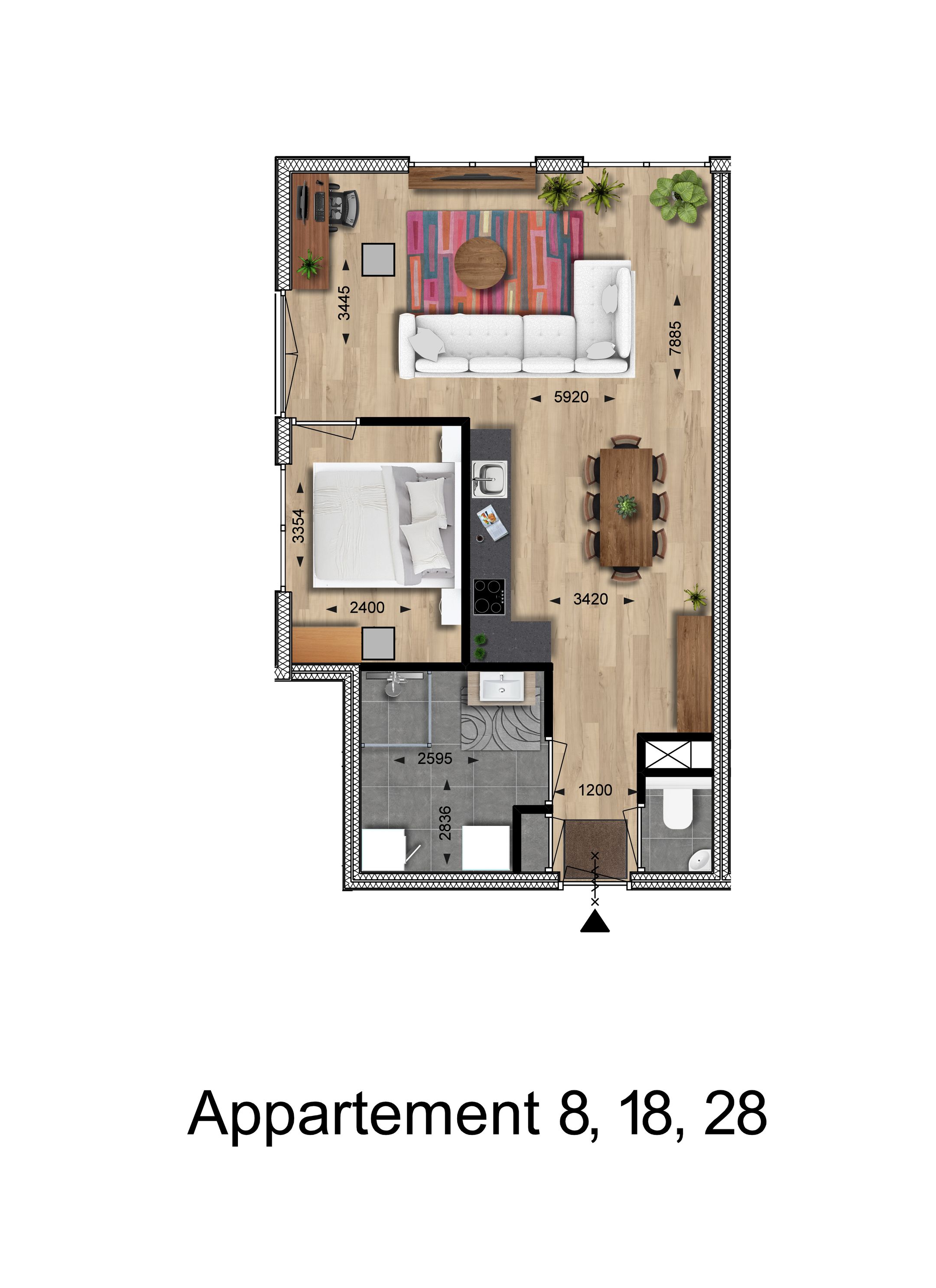 Foto 6 van 2-kamerappartement (Bouwnr. 18)