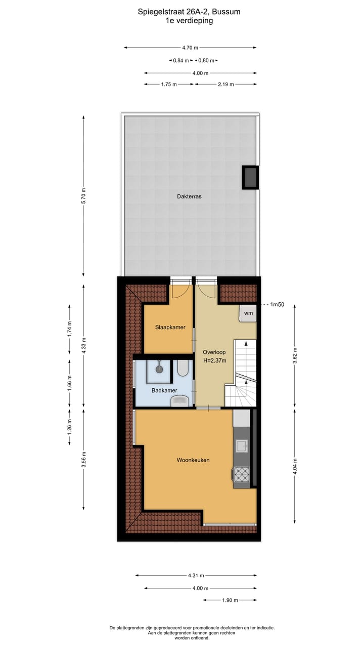 Studio te koop: Spiegelstraat 26A2, Bussum