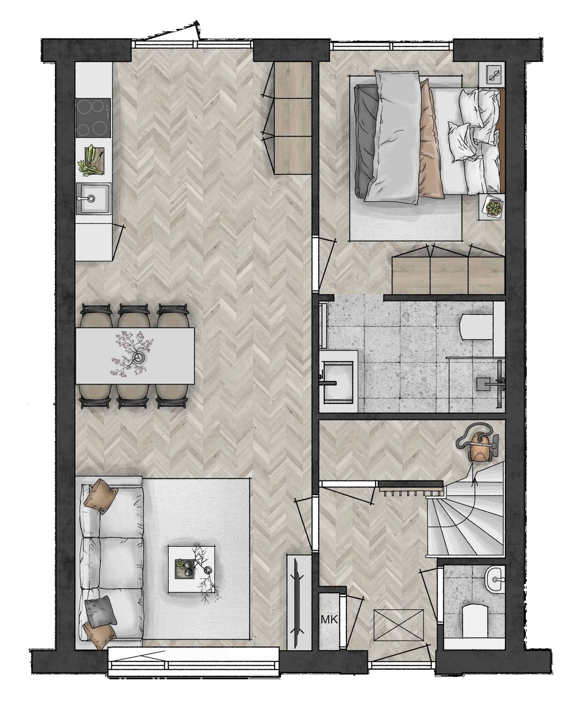Foto 3 van Type Singel | Levensloop tussenwoning bnr.