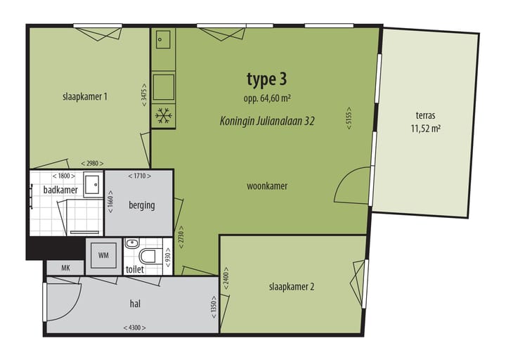 Appartement te huur: Koningin Julianalaan 32, Ijsselstein