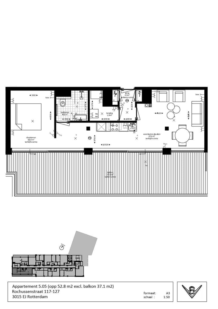 Studio te huur: Rochussenstraat 121S, Rotterdam