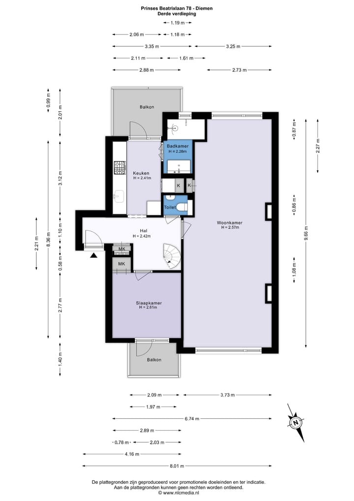 Appartement te koop: Prinses Beatrixlaan 78, Diemen