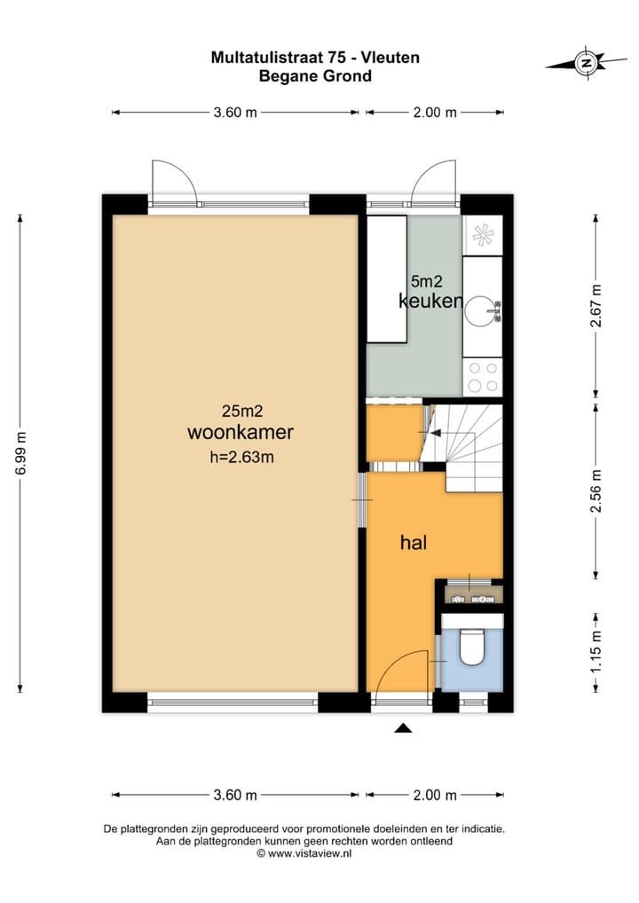 Tussenwoning te koop: Multatulistraat 75, Vleuten
